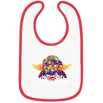 Discover Soar in colours -vibrant eagle head design  Bibs
