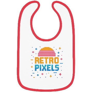 Discover Retro Pixels – Neon 8-Bit Sunset Vibes Bibs