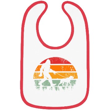 Discover Bigfoot Running Dog Sunset Retro Bibs