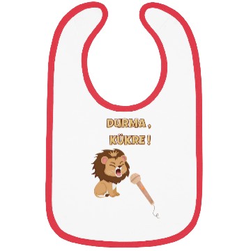 Discover Cute Lion with Crown and Microphone Bibs