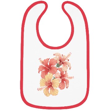 Discover Vibrant Hibiscus Blooms Art Design Bibs