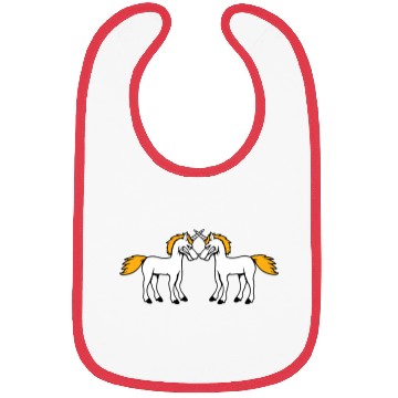 Discover 2 Unicorns Battle Evil Angry Attack Duel Team Fun Bibs