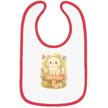 Discover Kawaii Cottagecore Mushroom Cat Bibs
