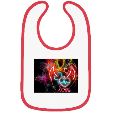 Discover Neon Heart and Devil Horns Love Design Bibs
