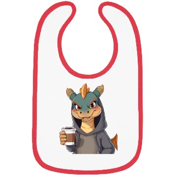 Discover Dragon Character in Cozy Bibs with Coffee