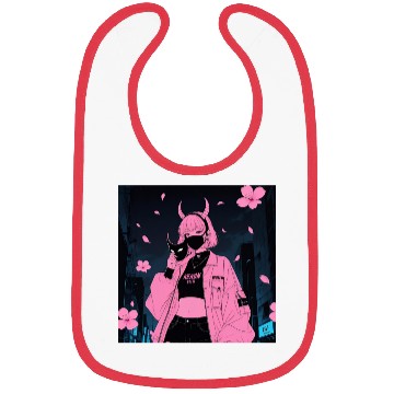 Discover Neon Sakura Night Streetwear Design Bibs