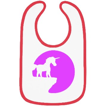 Discover Unicorn Cliff Moon Mountain Night Sweet Silhouette Bibs