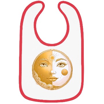 Discover Celestial  Lunar Sun Face Art Bibs