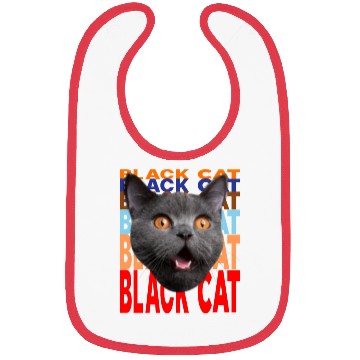 Discover Black Cat Angry Look Bibs