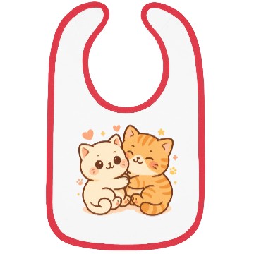 Discover Cute Kittens Embracing Heartwarming Design Bibs