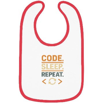 Discover Code Sleep Repeat Typography Design Bibs