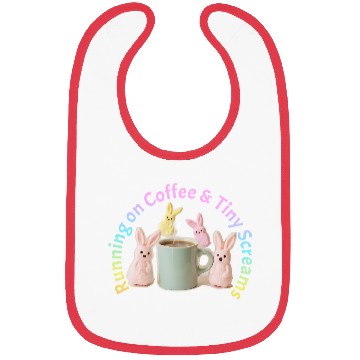 Discover Running on Coffee and Tiny Screams Funny Mom Bibs