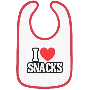 Discover I Love Snacks Heart Graphic Bibs