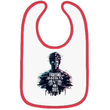 Discover Neon Glitch Cyberpunk Hero Design Bibs