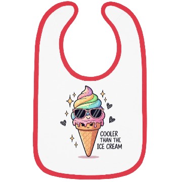 Discover Cooler Than Ice Cream Pun Bibs