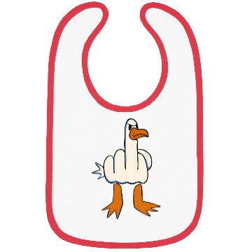 Discover Whimsical Middle Finger Goose Illustration Bibs