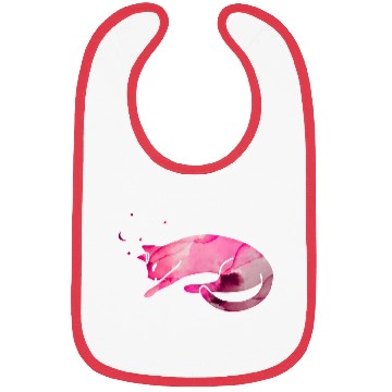 Discover Watercolor Sleeping Cat with Moon Stars Bibs