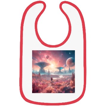 Discover Alien Planet Explorer in Surreal Landscape Bibs