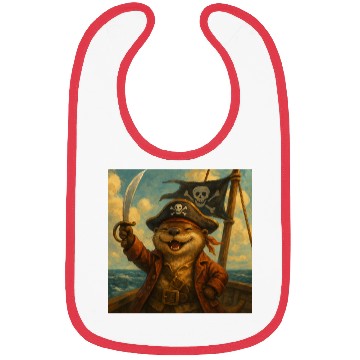 Discover Whimsical Pirate Ferret Art Bibs