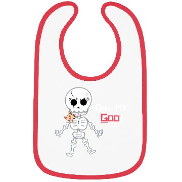Discover Cute Funny Dog Scared Skeleton Bibs