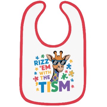 Discover Giraffe with Puzzle Pieces and Sunglasses Bibs