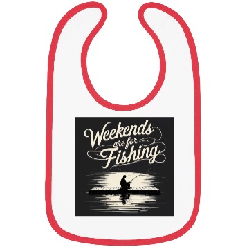 Discover Weekend Fishing Silhouette Design Bibs