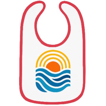 Discover Vivid Sunset Over Ocean Waves Bibs