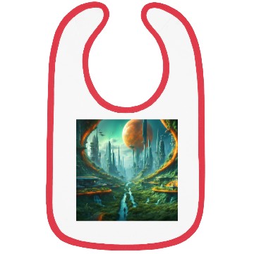 Discover Futuristic Urban Landscape with Alien Sky Bibs