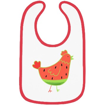 Discover Whimsical Watermelon Chicken Illustration Bibs