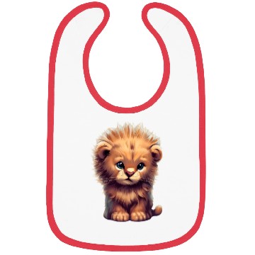 Discover Majestic Lion Cub Illustration Bibs