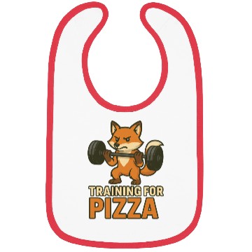 Discover Funny Gym Bibs Training for Pizza Workout Fox
