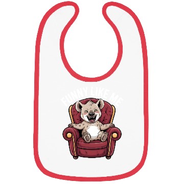 Discover Funny Hyena Cub on Throne Bibs