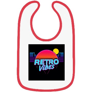 Discover Retro Vibes Sunset Neon Design Bibs