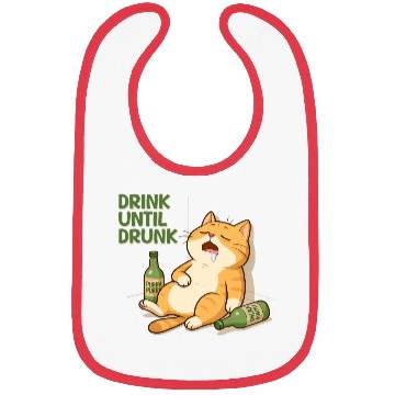 Discover Humorous Cat Drinking Alcohol Meme Design Bibs