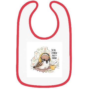 Discover "Social Sparrow – Anxiety Parrow" Bibs