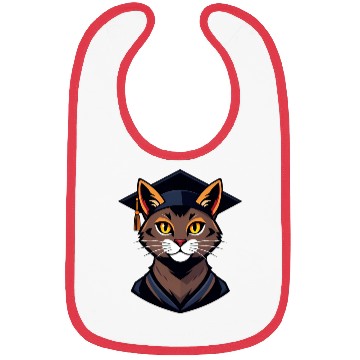 Discover Back to school cat brown Bibs