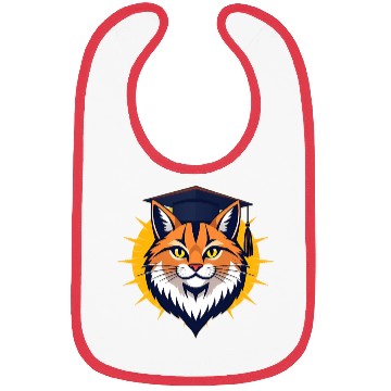 Discover Back to school cat orange Bibs