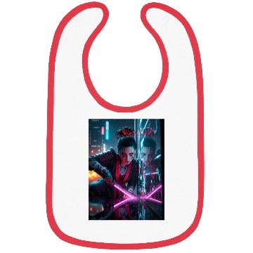 Discover Cyberpunk Samurai Girl Bibs