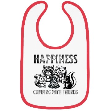 Discover Happiness is Camping With Friends Bibs