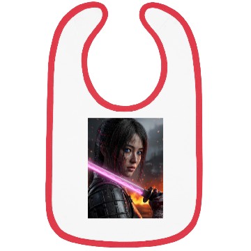Discover Cyberpunk Samurai Girl Bibs
