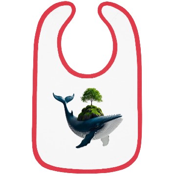 Discover Whimsical Whale with Island and Tree Bibs