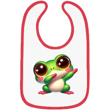 Discover Cute frog dab dance gamer chibi cartoon kawaii Bibs