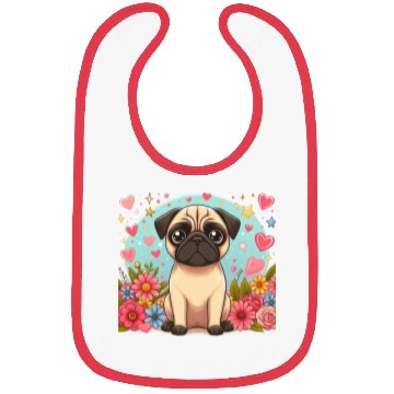 Discover Pug Dog Portrait Bibs