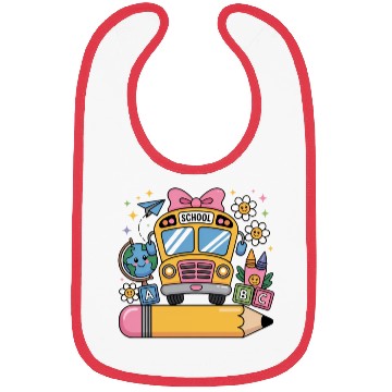 Discover Back to School Bus Bibs - Add Name in Pencil Area