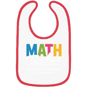 Discover Colorful Math Teacher Illustration Bibs