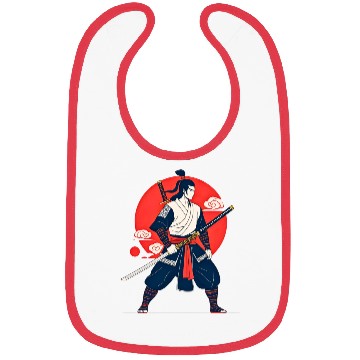 Discover Samurai Warrior Classic Illustration Bibs