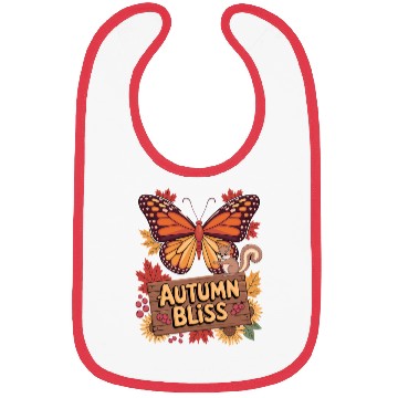 Discover Autumn Bliss Butterfly Squirrel Leaves Fall Vibes Bibs