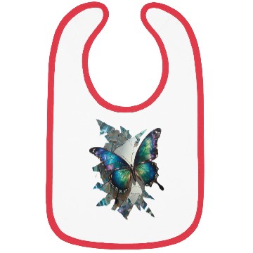 Discover Vivid Butterflies Breaking Through Glass Bibs
