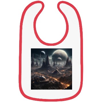 Discover Dark World: Alien Planet Landscape Bibs