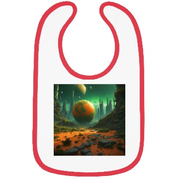 Discover Sci-Fi Futuristic Alien Planet Landscape Bibs